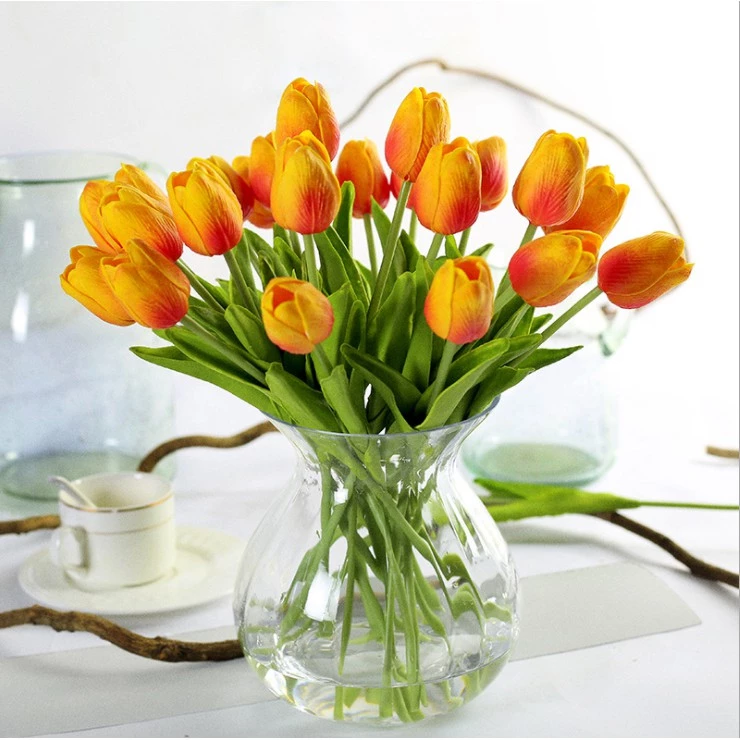 10pcs Tulip Rose Artificial Flowers l Real Touch Latex Wedding Bouquet for Home Decoration, Wedding & Event Styling