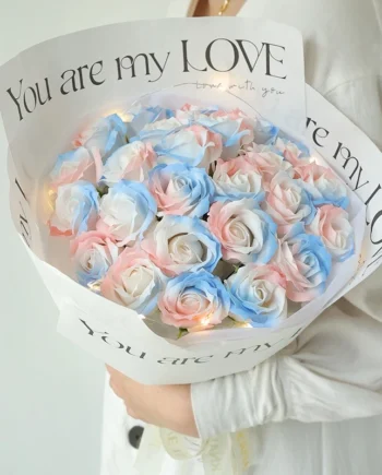Artificial Rose Flower Bouquet l Fake Fabric Roses for Wedding, Home Decoration, Valentine's Day & Birthday Gift