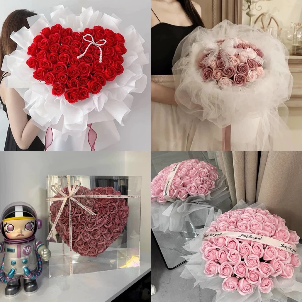 1pc 3-Layer Soap Rose Head l Artificial Rose Flower for Beauty, Wedding, Valentine's Day & Decoration