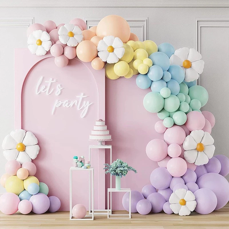 32 Inch White Smiling Face Chrysanthemum Foil Balloon l Happy Birthday Number Balloon with Stickers for Party & Celebration Decoration