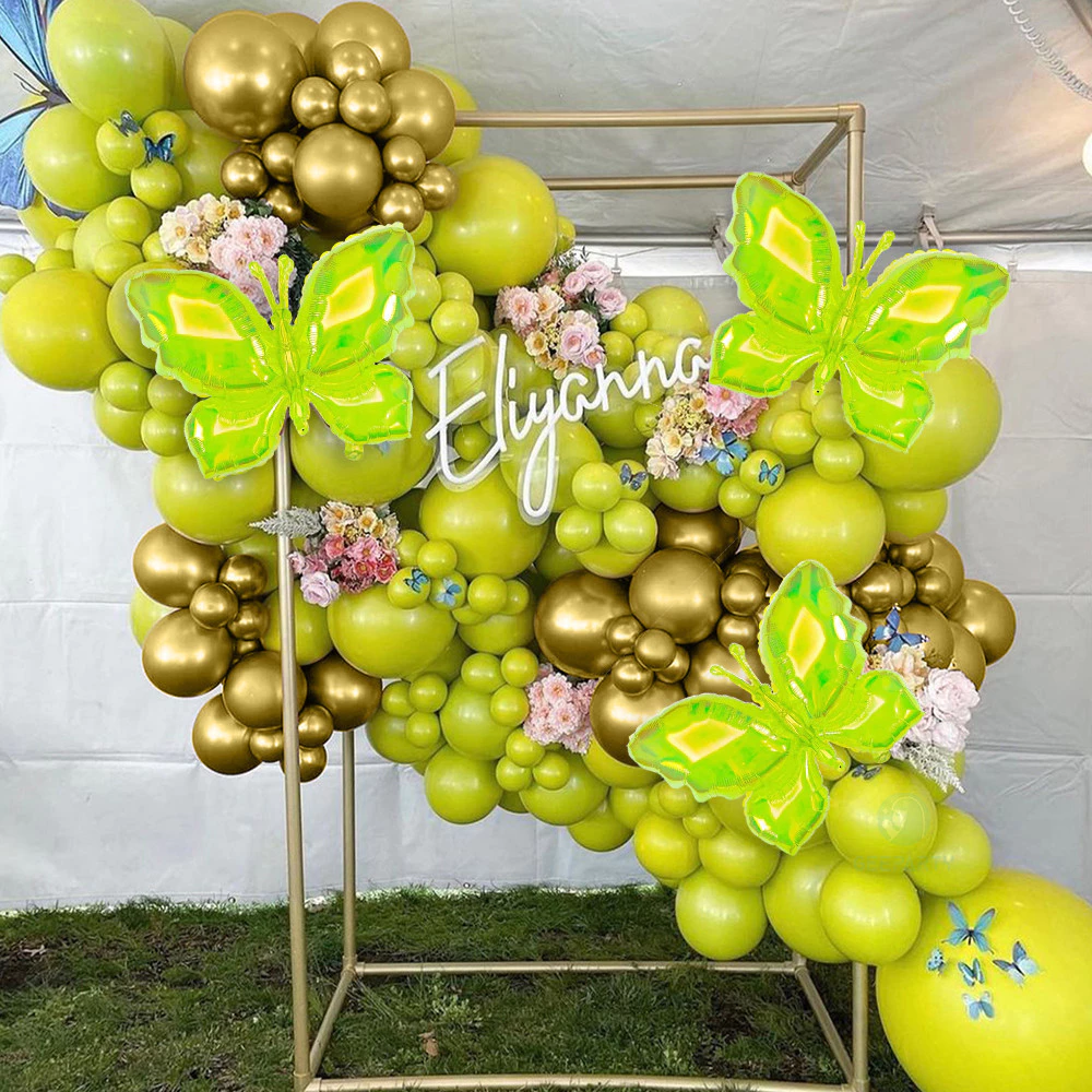 GeeParty 60cm Colorful Butterfly Foil Balloon l Laser Butterfly Balloon for Wedding, Birthday & Party Decoration