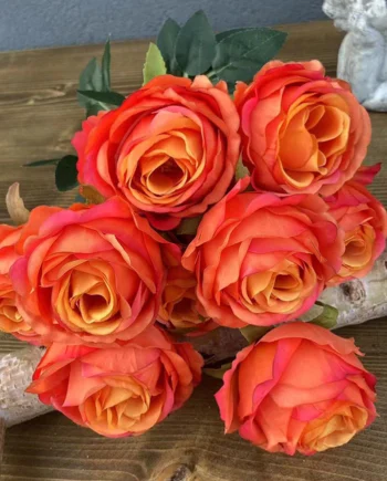 MERY Realistic Silk Rose Bouquet l 10 Colors, 9 Heads Natural Silk Flowers with Crystal Grass for Home Decoration, Photography & Gift