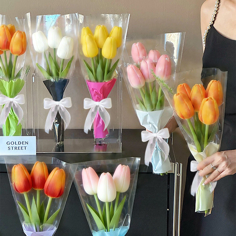Tulip Flower Bouquet Set l Valentine's Day Gift Flower Set for Romantic Gift, Birthday & Decoration