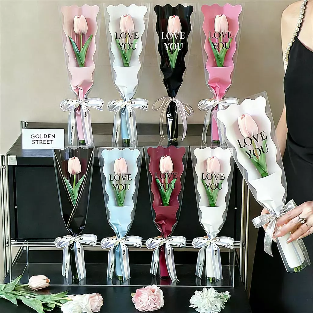 Tulip Flower Bouquet Set l Valentine's Day Gift Flower Set for Romantic Gift, Birthday & Decoration